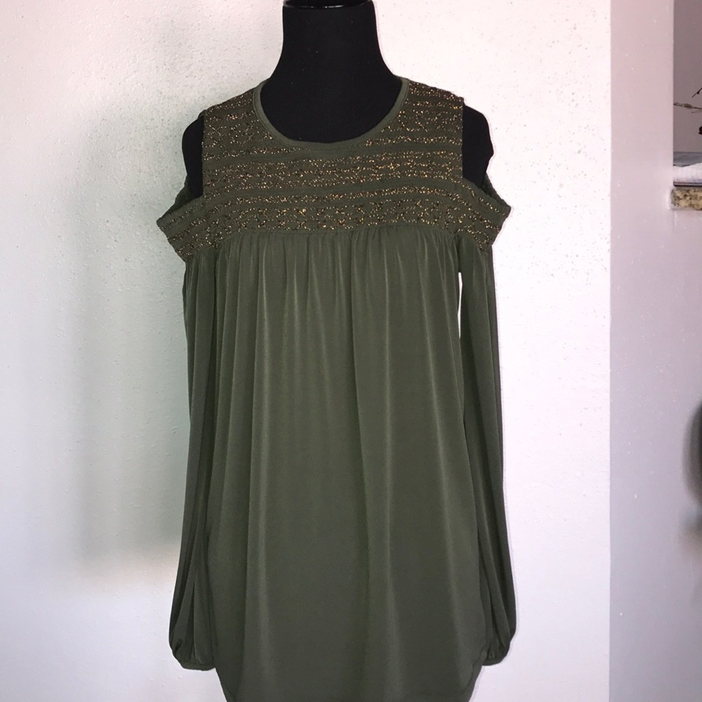 MICHAEL KORS OPEN-SHOULDER WAIST TUNIC